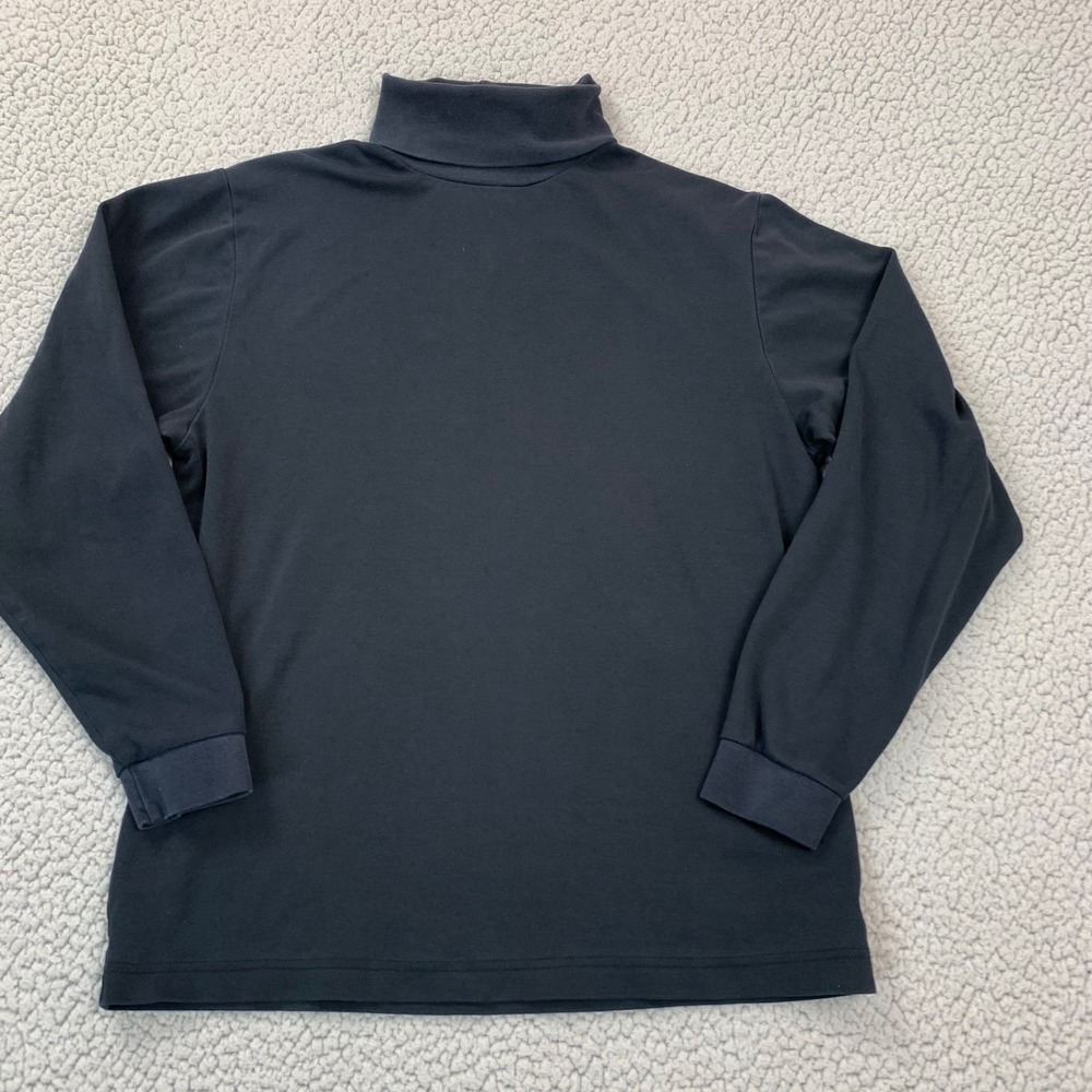 Eddie Bauer Turtleneck Womens Medium Black 100% Cotton Long Sleeve Top‎